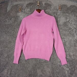&MERCI pink Mock Neck Long Sleeve Viscose Blend Pull Over Sweater Sz M